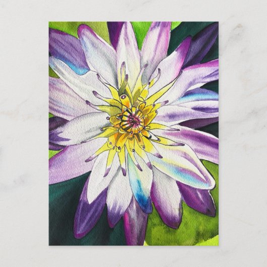 Waterverf waterlelies beeldende kunst briefkaart (Voorkant)
