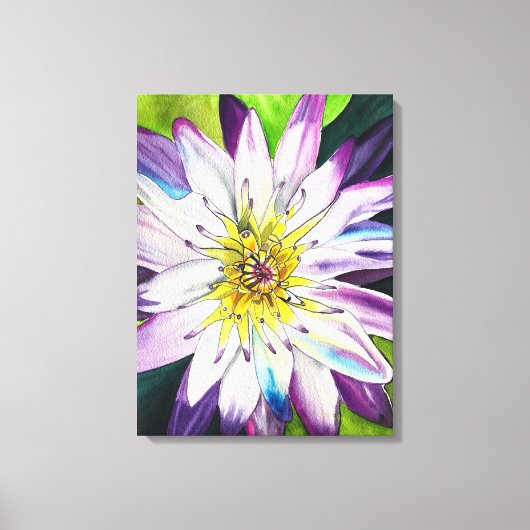 Waterverf waterlelies beeldende kunst canvas afdruk (Voorkant)