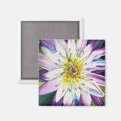 Waterverf waterlelies beeldende kunst magneet (Voorkant / Achterkant)