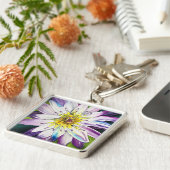 Waterverf waterlelies beeldende kunst sleutelhanger (Zijkant)