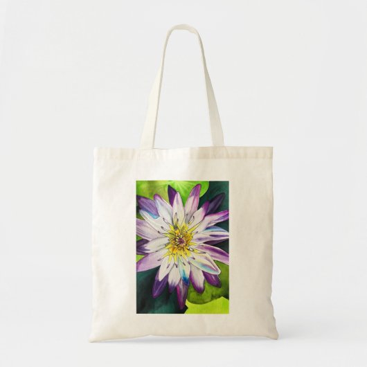 Waterverf waterlelies beeldende kunst tote bag (Voorkant)