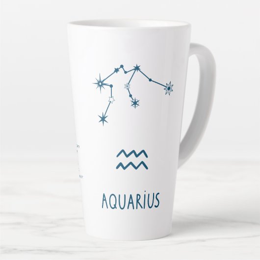 Waterverf Waterman Astrologie Zodiac | Monogram Co Latte Mok (Rechterhoek)