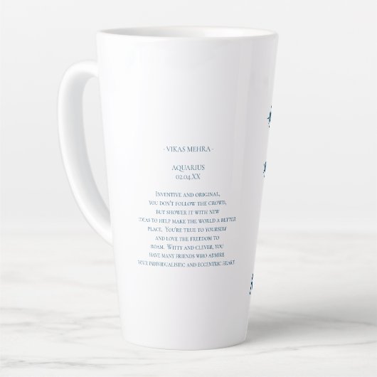 Waterverf Waterman Astrologie Zodiac | Monogram Co Latte Mok (Linkerhoek)