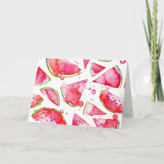 Waterverf Watermeloen 1 Bedankkaart