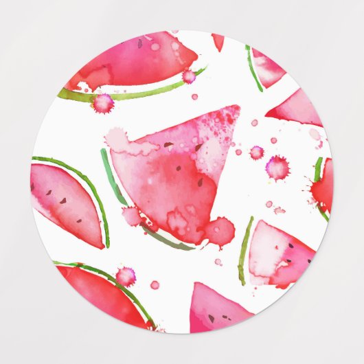 Waterverf Watermeloen 1 Labels (Design 1)