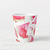Waterverf Watermeloen 1 Latte Mok (Voorkant)