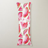 Waterverf Watermeloen 1 Lichaamskussen (Voorkant Verticaal)