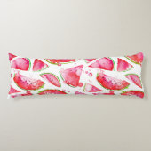 Waterverf Watermeloen 1 Lichaamskussen (Voorkant)