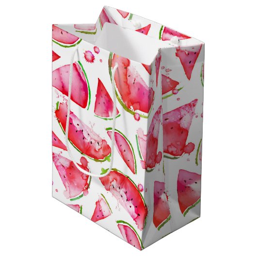 Waterverf Watermeloen 1 Medium Cadeauzakje (Voorkant Gekanteld)