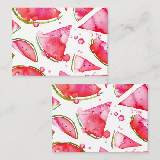 Waterverf Watermeloen 1 Notitiekaartje (Voorkant / Achterkant)