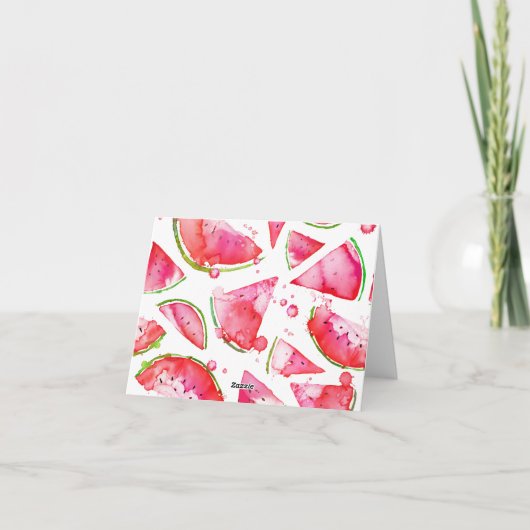 Waterverf Watermeloen 1 Notitiekaartje (Achterkant)