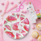 Waterverf Watermeloen 1 Papieren Bordje (Feest)