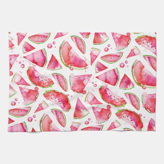 Waterverf Watermeloen 1 Theedoek (Horizontaal)