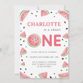 Waterverf Watermeloen 1e zomerverjaardagsfeestje Kaart (Voorkant)