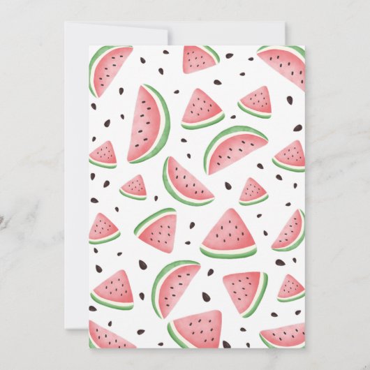 Waterverf Watermeloen 1e zomerverjaardagsfeestje Kaart (Achterkant)