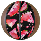 Waterverf Watermeloen 2 Basketbal (Verticaal)