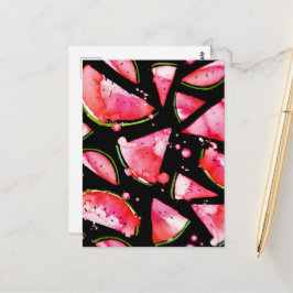 Waterverf Watermeloen 2 Briefkaart