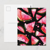 Waterverf Watermeloen 2 Briefkaart (Voorkant / Achterkant)