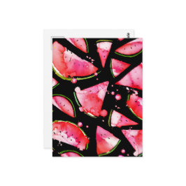 Waterverf Watermeloen 2 Briefkaart