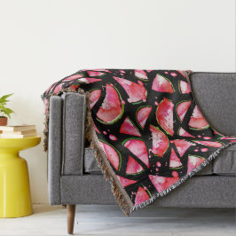 Waterverf Watermeloen 2 Deken