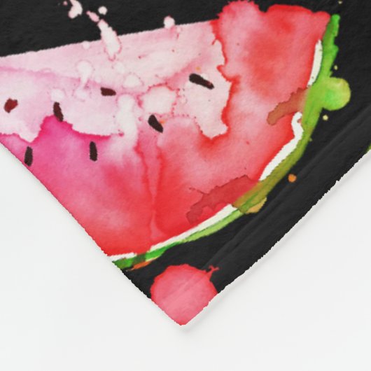 Waterverf Watermeloen 2 Fleece Deken (Hoek)