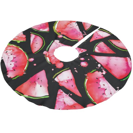 Waterverf Watermeloen 2 Kerstboom Rok (Gekanteld)