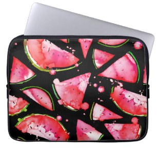 Waterverf Watermeloen 2 Laptop Sleeve