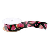 Waterverf Watermeloen 2 Satijnen Lint (Spoel)