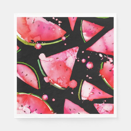 Waterverf Watermeloen 2 Servet (Voorkant)