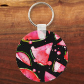 Waterverf Watermeloen 2 Sleutelhanger (Achterkant)