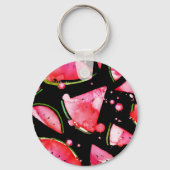 Waterverf Watermeloen 2 Sleutelhanger (Achterkant)