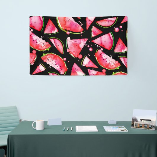 Waterverf Watermeloen 2 Spandoek (Beurs)