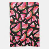 Waterverf Watermeloen 2 Theedoek (Verticaal)