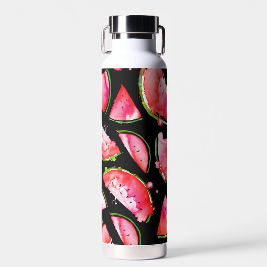 Waterverf Watermeloen 2 Waterfles (Voorkant)