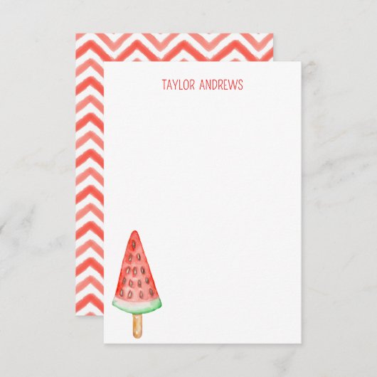 Waterverf Watermeloen Bedankkaart (Voorkant / Achterkant)