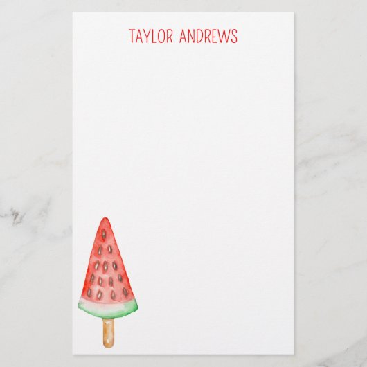 Waterverf Watermeloen Briefpapier (Voorkant)