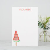 Waterverf Watermeloen Briefpapier (Staand voorkant)