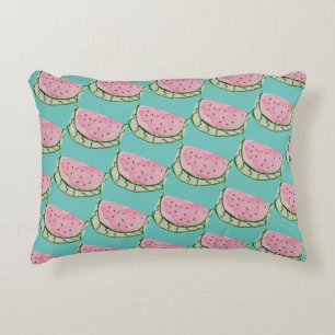 Waterverf Watermeloen Doodles Geschilderd Patroon Accent Kussen