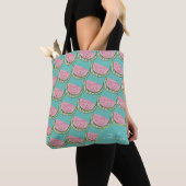 Waterverf Watermeloen Doodles Geschilderd Patroon Tote Bag (Dichtbij)