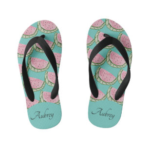 Waterverf Watermeloen Doodles Geschilderd Patroonn Kinder Teenslippers