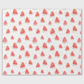 Waterverf Watermeloen Driehoeken Patroon Cadeaupapier (Vlak)