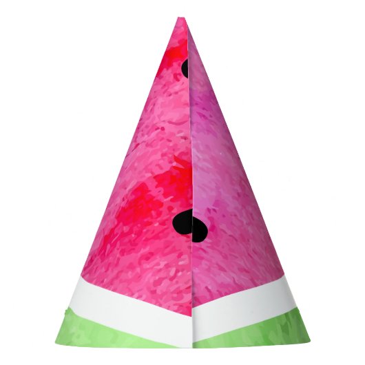 Waterverf Watermeloen Feesthoedjes (Achterkant)