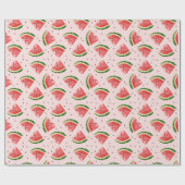 Waterverf Watermeloen Fruitpatroon Cadeaupapier (Vlak)
