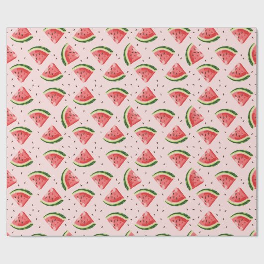 Waterverf Watermeloen Fruitpatroon Cadeaupapier (Vlak)