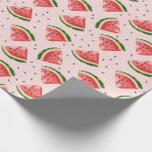 Waterverf Watermeloen Fruitpatroon Cadeaupapier (Hoek)
