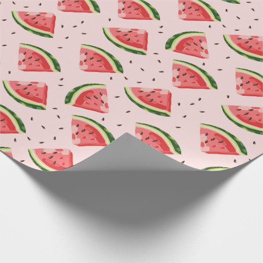 Waterverf Watermeloen Fruitpatroon Cadeaupapier (Hoek)