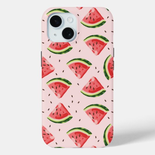 Waterverf Watermeloen Fruitpatroon Case-Mate iPhone Case (Achterkant)