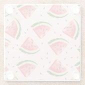 Waterverf Watermeloen Fruitpatroon Glazen Onderzetter (Achterkant)