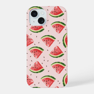 Waterverf Watermeloen Fruitpatroon iPhone 15 Case
