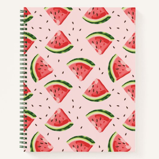 Waterverf Watermeloen Fruitpatroon Notitieboek (Voorkant)
